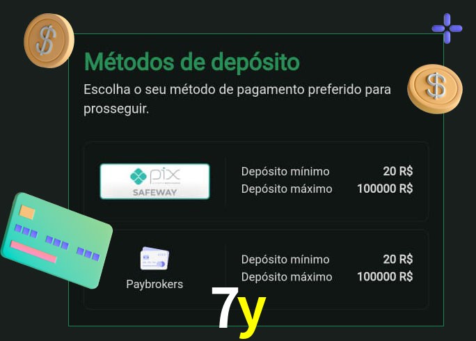 O cassino 7y oferece uma grande variedade de métodos de pagamento